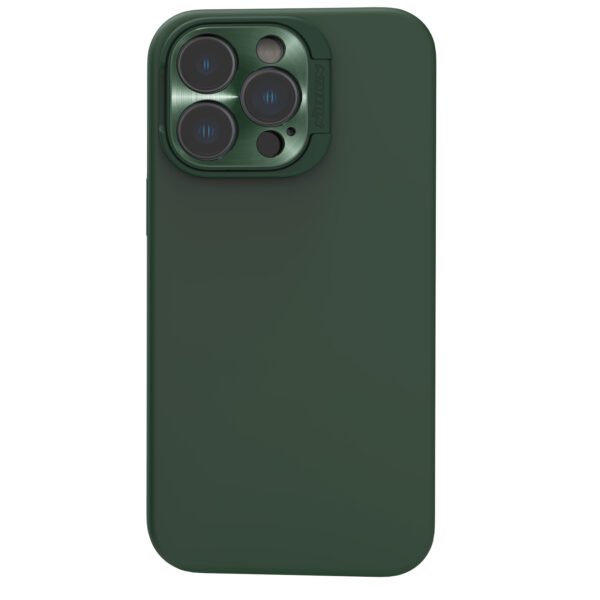 Nillkin Case for Apple iPhone 14 Pro (6.1" Inch) Lens Wing Magnetic for Mag Safe Metal Camera Lens Protect Hidden Stand Liquid Silicon & Fibre Green Color
