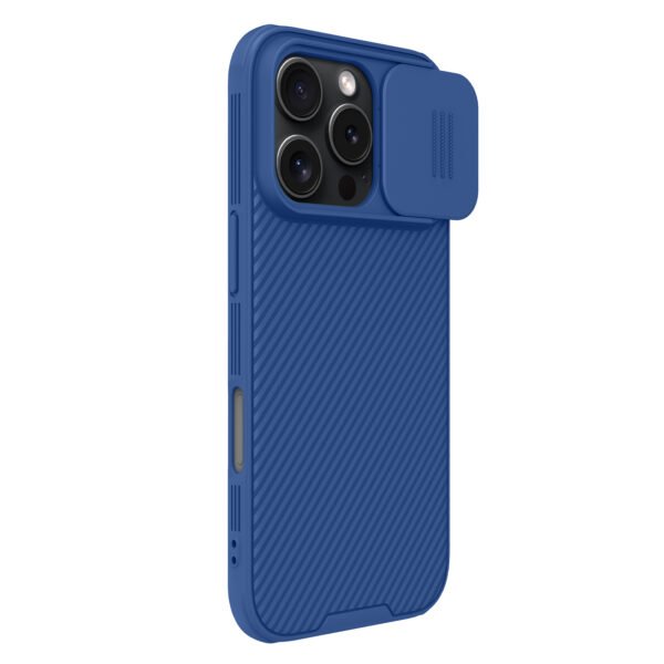 Nillkin Case for Apple iPhone 16 Pro (6.3″ Inch) CamShield Pro Camera Slider Double Layered Protection TPU + PC (Corner Impact Air Bags) Blue Color