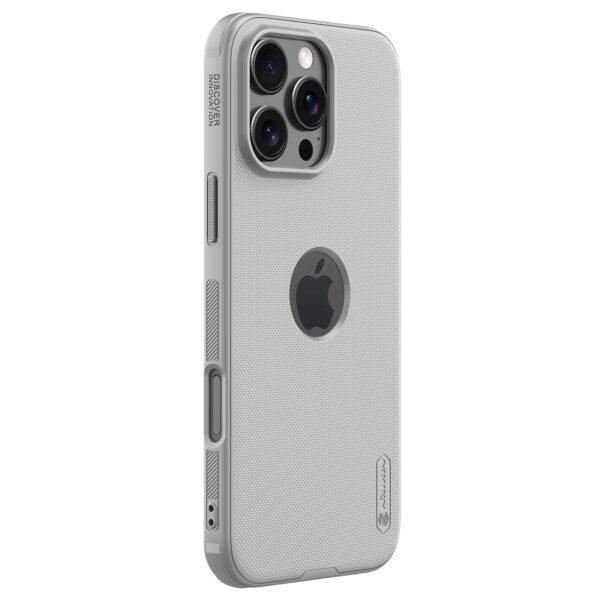 Nillkin Case for Apple iPhone 16 Pro (6.3″ Inch) Super Frosted Shield Pro Hard Back Soft Border ( PC + TPU ) Shock Absorb Cover Raised Bezel Camera Protect PC With Logo Cut Grey Color